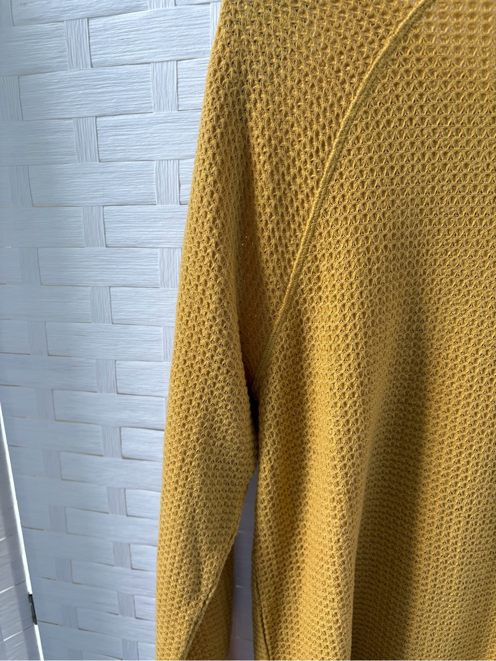 Sundance Large Thermal Waffle Knit Green Embroidered Sleeves High-Low Hem Soft - Picture 9 of 12